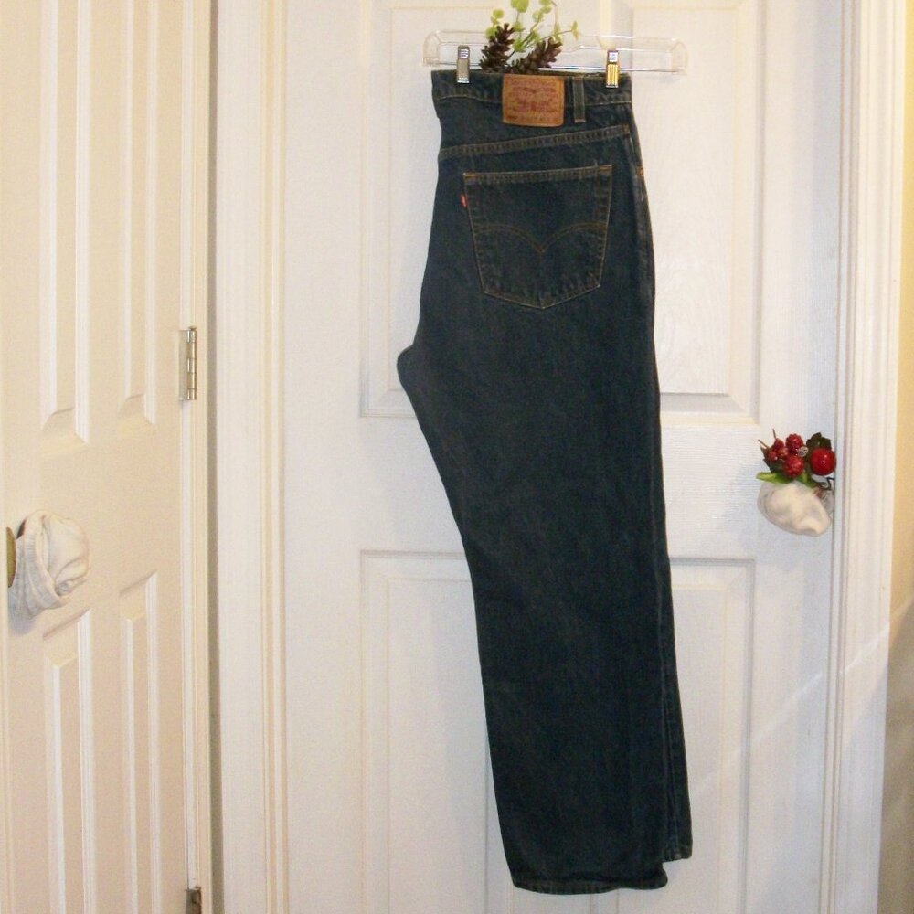 LEVI'S LEVI STRAUSS Regular Fit Stright Leg Jeans 42X30 Blue 100% Cot 30" Inseam